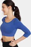 Zivame Double Layered Non Wired Full Coverage Blouse Bra With Removable Cookies - Sodalite Blue — thumbnail 3
